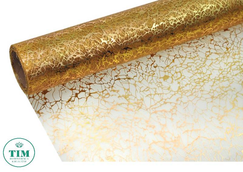 ORGANZA WZÓR METALLIC 39CM X 9Y ZŁOTY