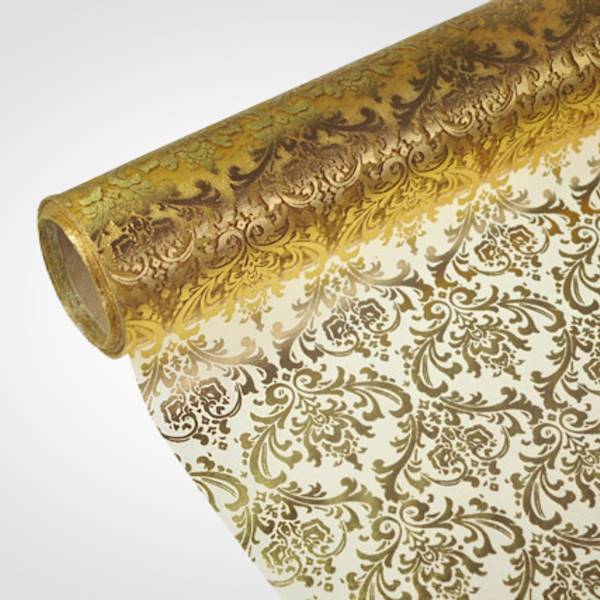 ORGANZA WZÓR METALLIC 39CMX9Y KREMOWY ZŁOTY