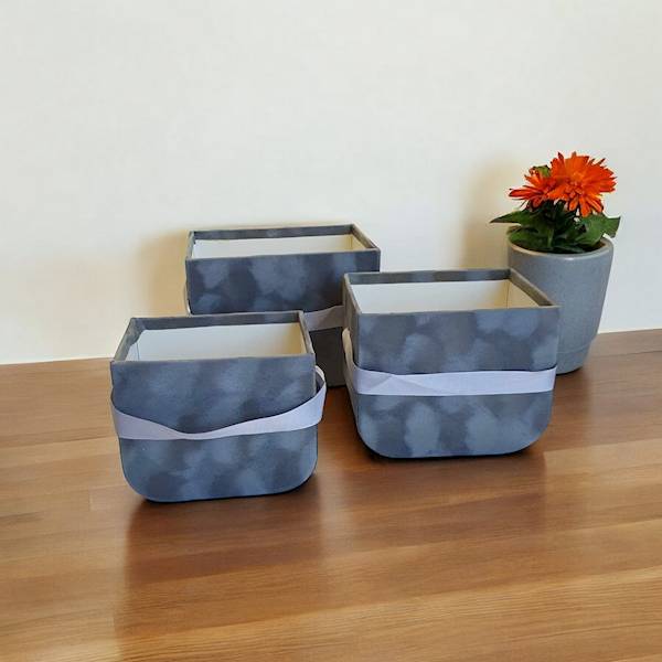 FLOWER BOX X3 W7334 WELUR SZARY