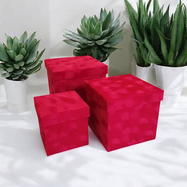 FLOWER BOX WELUR X3 W2406A WELUR CZERWONY