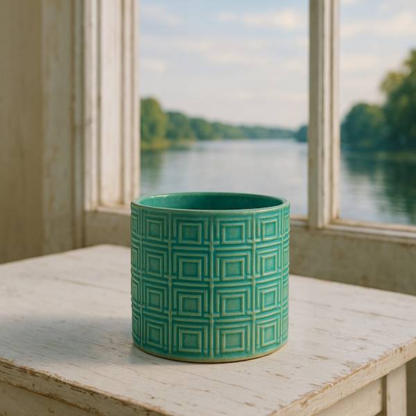 CYLINDER CERAMICZNY 0710313 TURKUSOWY 13CM