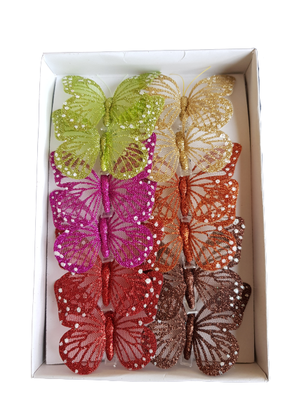 MOTYL OZDOBNY X12 284203 MIX KOLOR 