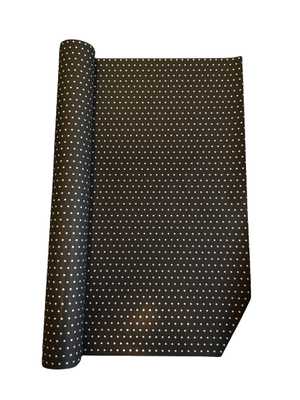 FOLIA PERŁOWA 50CMX10Y CZARNA BIAŁE GROSZKI