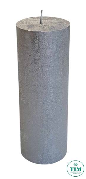 ŚWIECA WALEC RW70200L 70X200 SREBRNY JASNY
