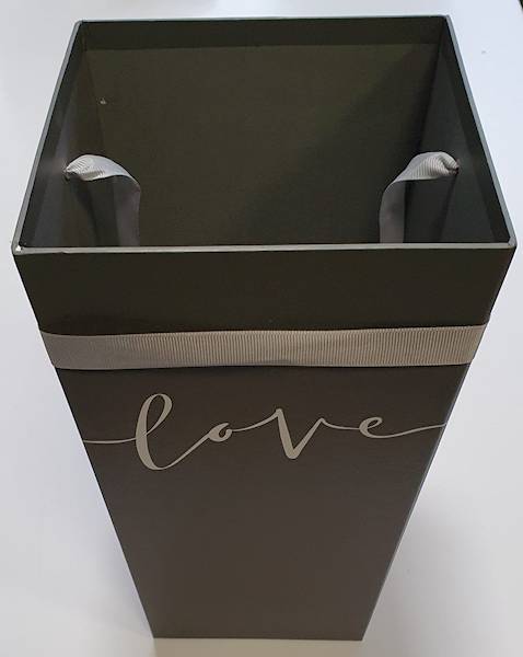 FLOWER BOX GŁADKI W3842 SZARY
