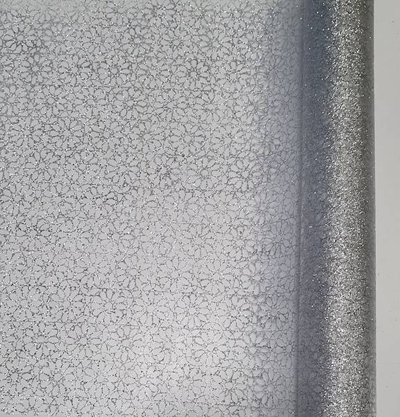 ORGANZA BROKAT 39CM X 9Y SREBRNY BIAŁY
