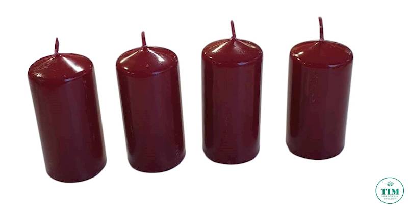 ŚWIECA KLASYCZNA WALEC X4 B16 BORDOWY