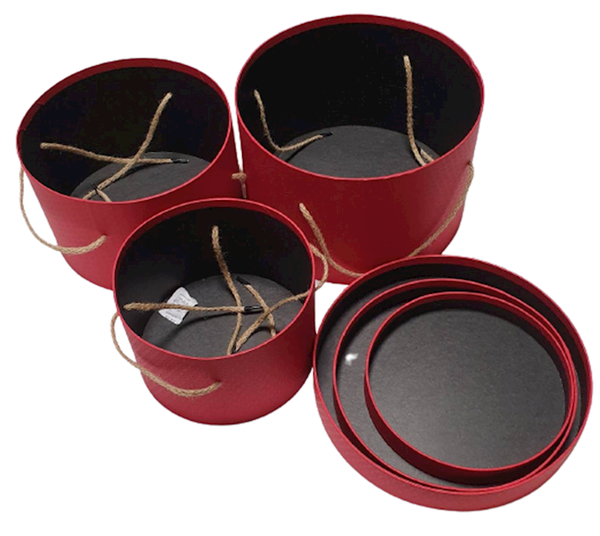 FLOWER BOX X3 W5192 RED Z WZOREM CZERWONY