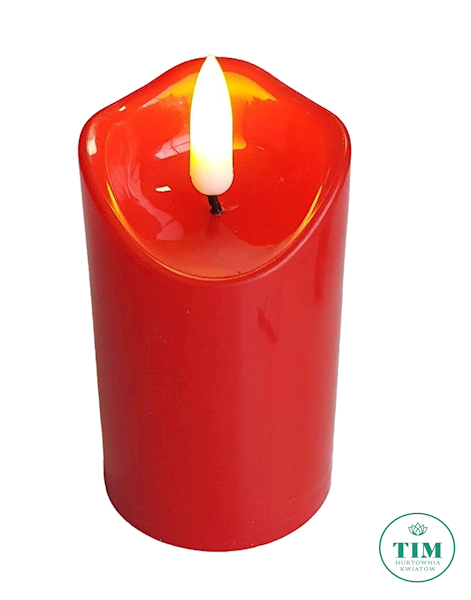 ŚWIECA LED 1/21/ WAX 5CM X 9CM CZERWONY