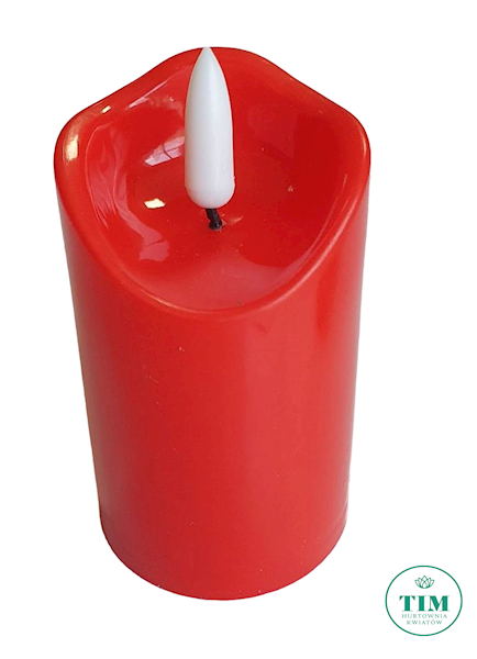 ŚWIECA LED 1/21/ WAX 5CM X 9CM CZERWONY