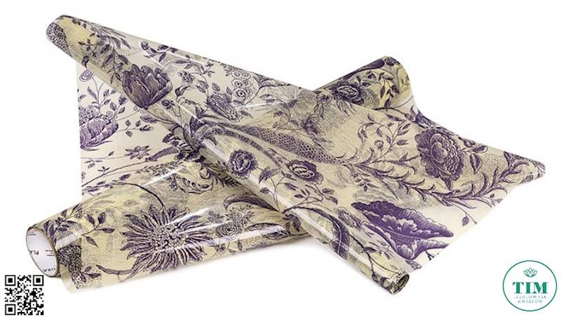 FOLIA SATYNOWA Z WZOREM 50CMX10Y FIOLETOWY