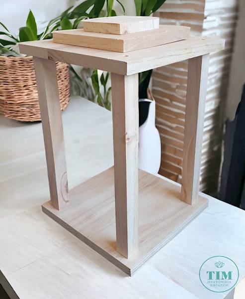 LATARNIA DREWNIANA 35CM JB230408 NATURALNY