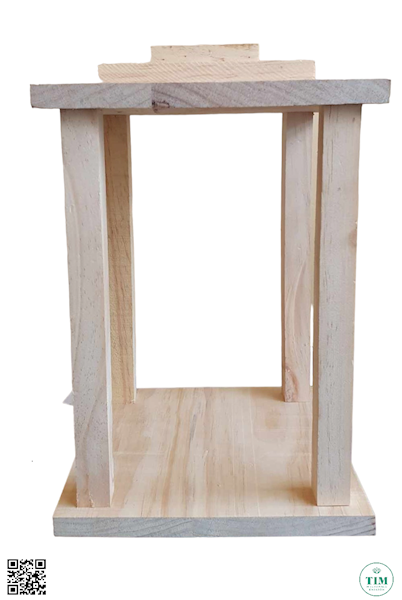 LATARNIA DREWNIANA 35CM JB230408 NATURALNY