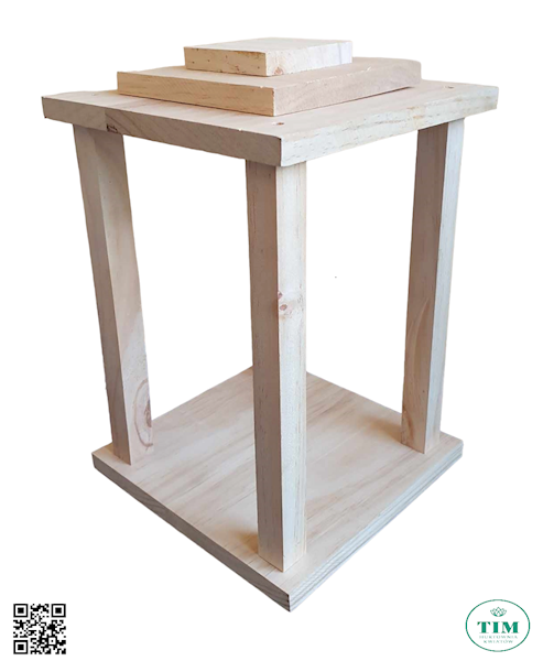 LATARNIA DREWNIANA 40CM JB230409 NATURALNY