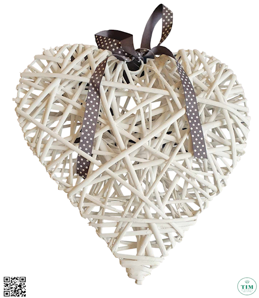 SERCE WIKLINOWE 25CM JB18600225 BIAŁY