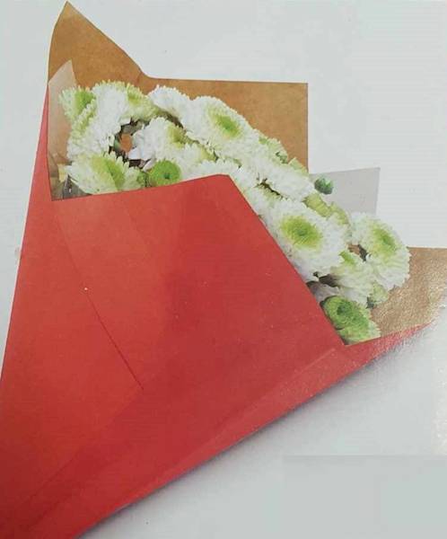 ROŻEK DO KWIATÓW PAPIER FOLIA X25 15S4404 CZERWONY