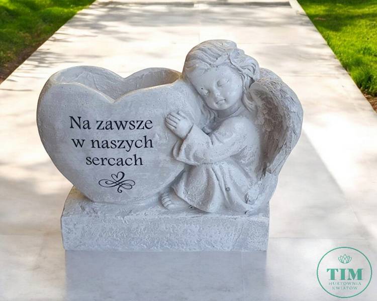 ANIOŁ Z DONICZKĄ POT704 SZARY