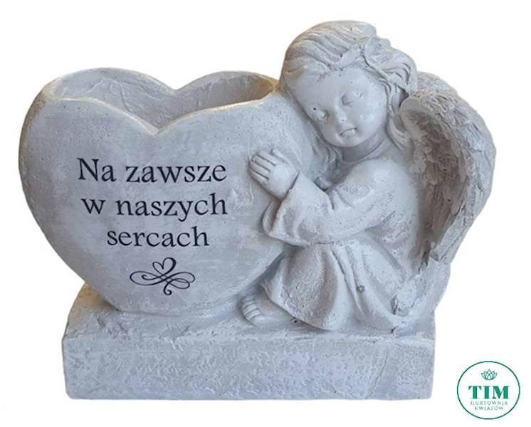 ANIOŁ Z DONICZKĄ POT704 SZARY