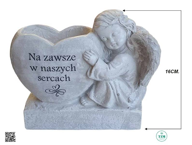 ANIOŁ Z DONICZKĄ POT704 SZARY