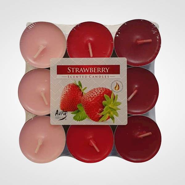 TEALIGHT ZAPACHOWY X18 P151873 TRUSKAWKA