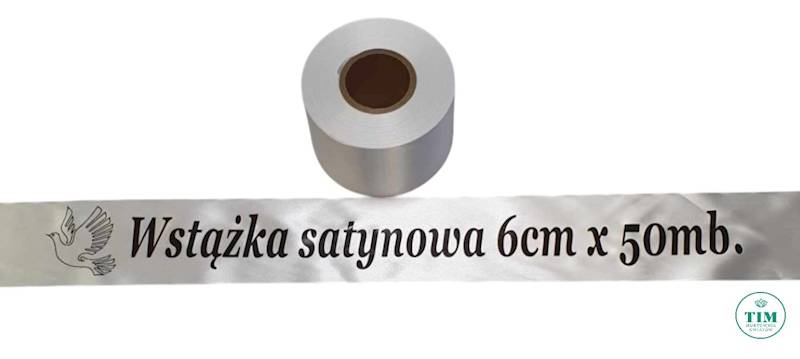 WSTĄŻKA SATYNOWA DO DRUKU PREMIUM 6CMX50MB BIAŁY