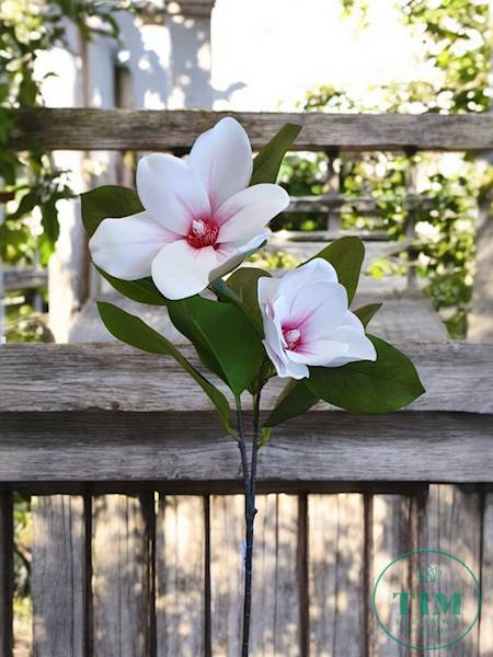 MAGNOLIA GAŁĄZKA GUMOWANA MAG1002 BIAŁY RÓŻOWY