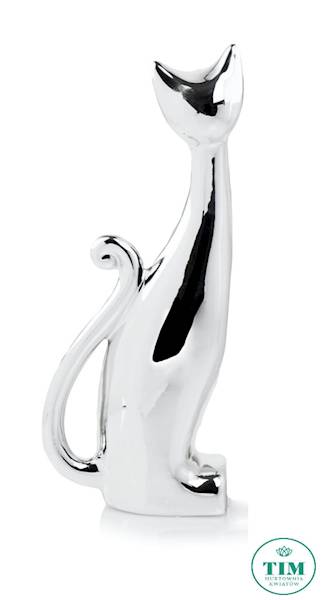 FIGURKA KOT CERAMIKA 3905627 SREBRNY