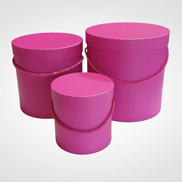 FLOWER BOX X3 GŁADKI MAGENTA