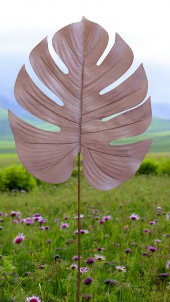 LIŚĆ MONSTERA X12 GS0471 BEŻOWY