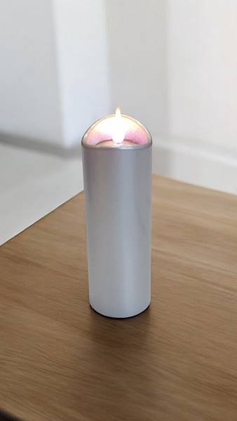 ŚWIECA LED 124WAXBATS SREBRNY