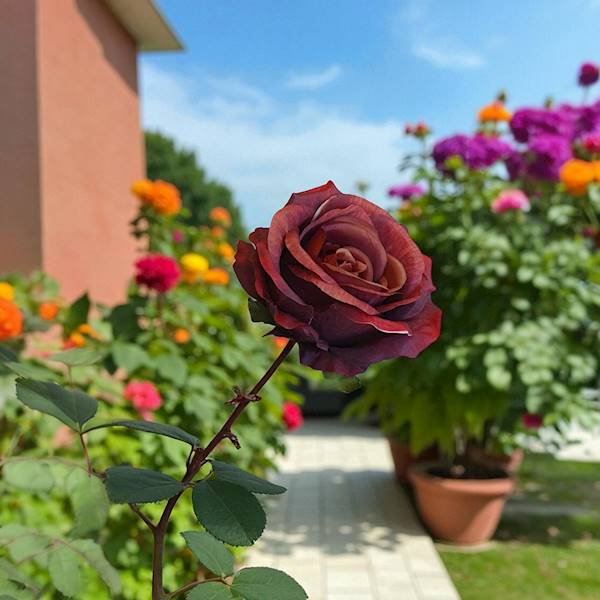 RÓŻA WYROBOWA X12 VIP6346KL109 BORDOWY