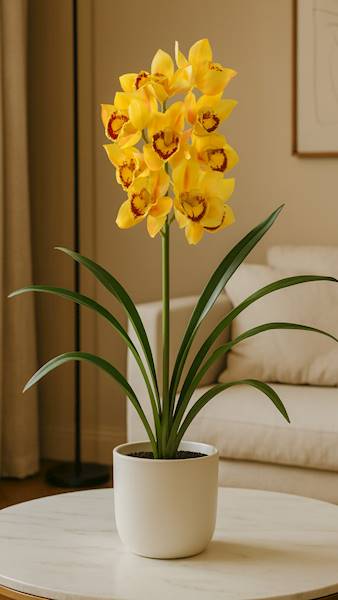 CYMBIDIUM GAŁĄZKA GUMOWANA PAT002 ŻÓŁTY