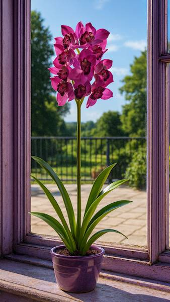 CYMBIDIUM GAŁĄZKA GUMOWANA PAT002 FUKSJA