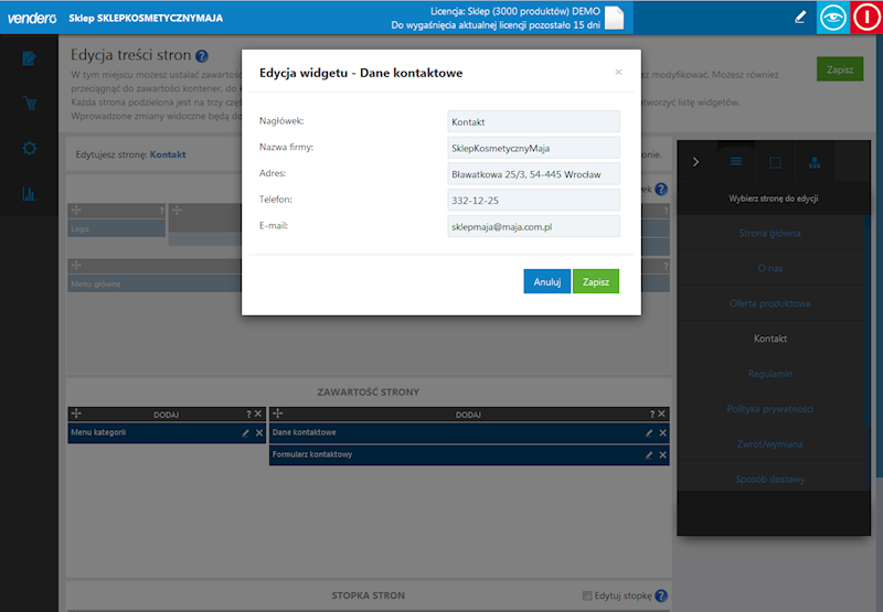 Vendero Sklep 3000 - abonament 12 miesięcy PROMO