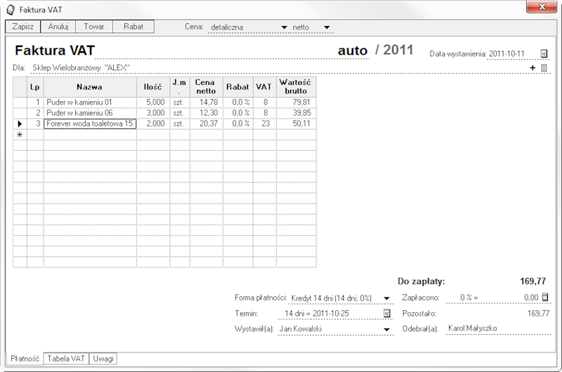 Program InsERT mikroSubiekt 1-Stanowisko