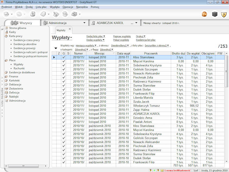 Program InsERT Gratyfikant GT Sfera 1-Podmiot