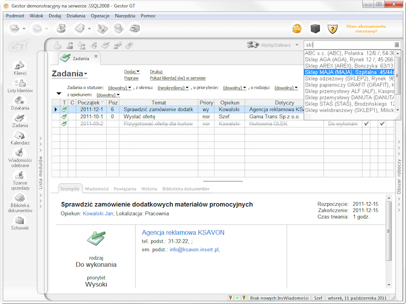 Program InsERT Gestor GT 3-Stanowiska