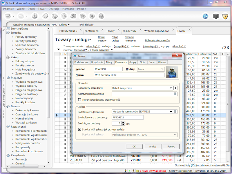 Program InsERT Subiekt GT 3-Stanowiska
