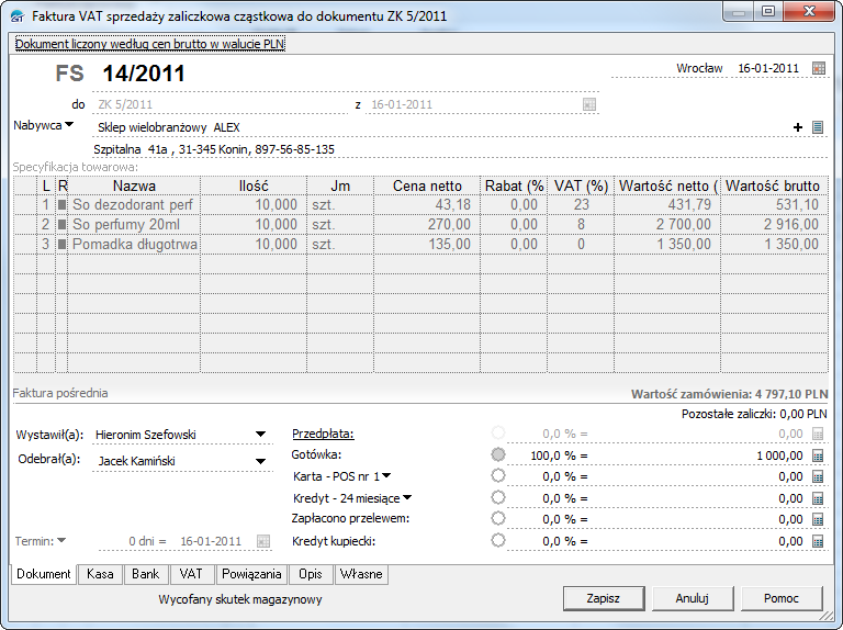 Program InsERT Subiekt GT 3-Stanowiska