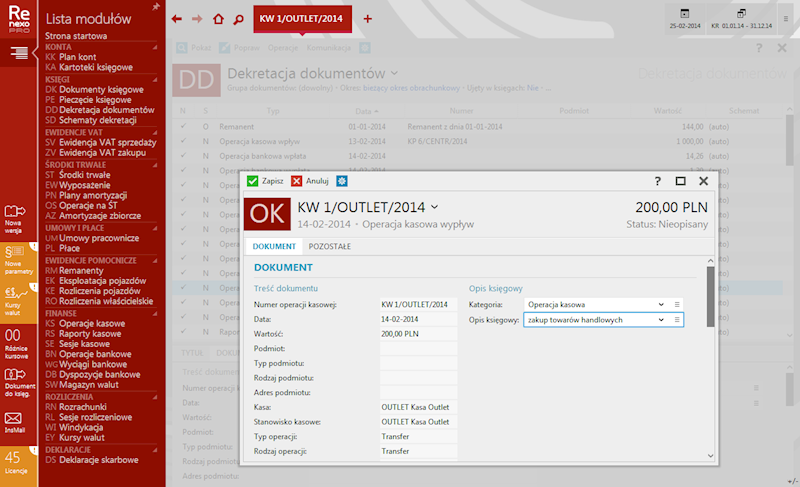 Program InsERT Rewizor NEXO PRO 1-Stanowisko