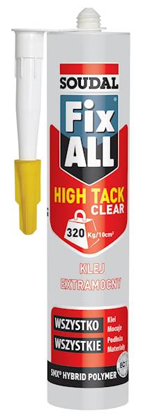 Uszczelniacz hybrydowy FIXALL 290ml/biały HIGH TACK CLEAR