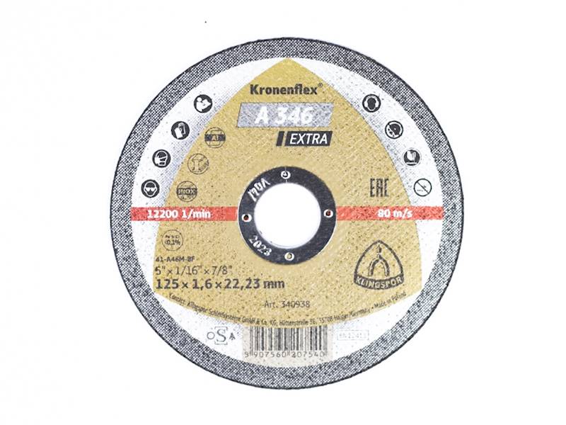 Tarcza do cięcia metalu125x1,6x22,23 A346 EXTRA KLINGSPOR
