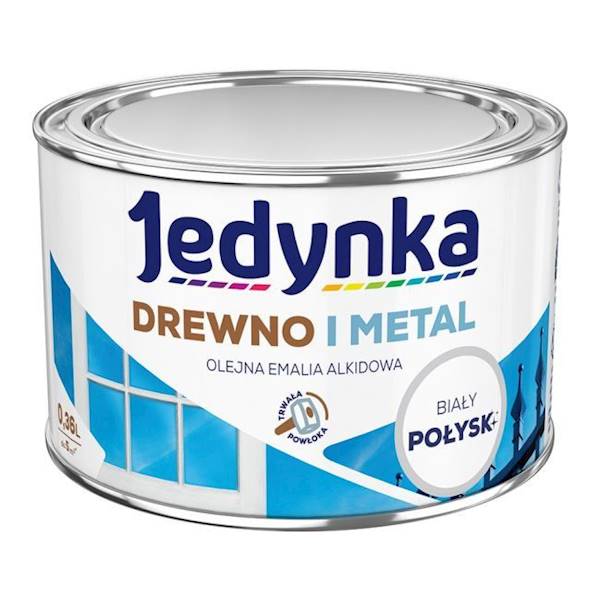 EMALIA JEDYNKA DREWNO I METAL BIAŁY POŁYSK 0,36L