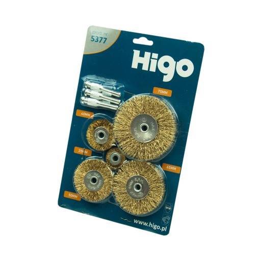 Zestaw szczotek tarczowych na wiertarkę 5szt. HIGO
