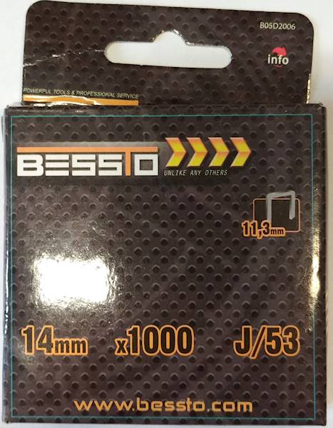 Zszywki  TYP J/53 14mm 1000szt BESSTO
