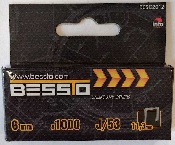 Zszywki TYP J/53  6mm 1000szt BESSTO