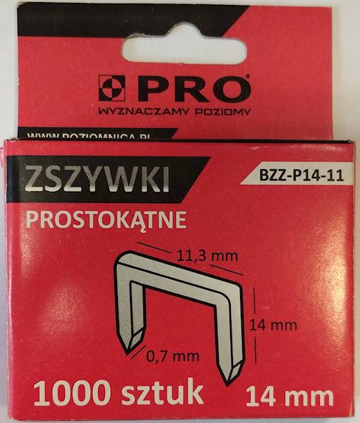 Zszywki prostokątne BZZ-P14-11 PRO