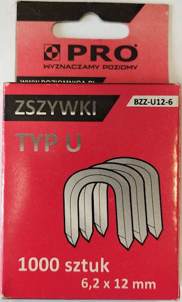 Zszywki PRO TYP U, BZZ-U12-6
