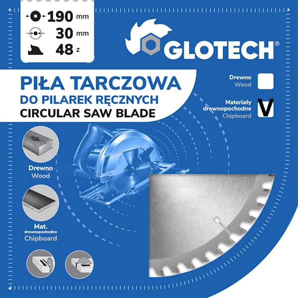 Piła tarczowa GLOTECH 160x20x2,2/1,4/36z GS15