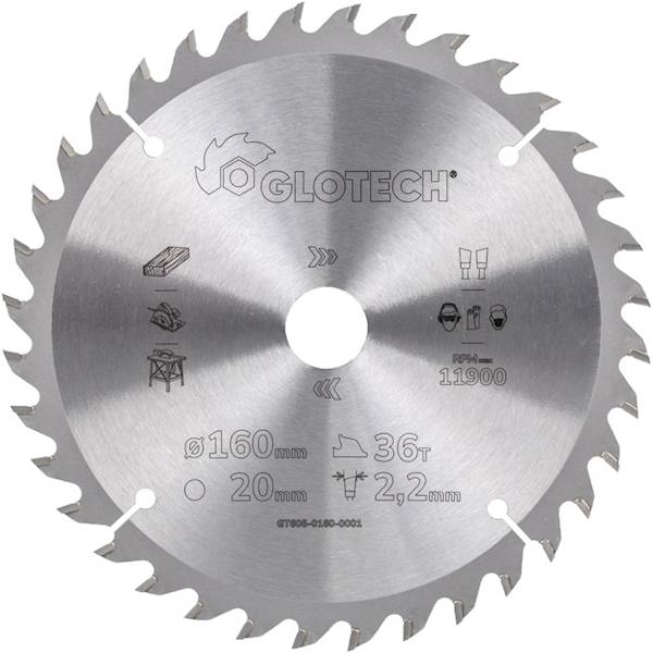 Piła tarczowa GLOTECH 184x30x2,7/1,6/34z GS15